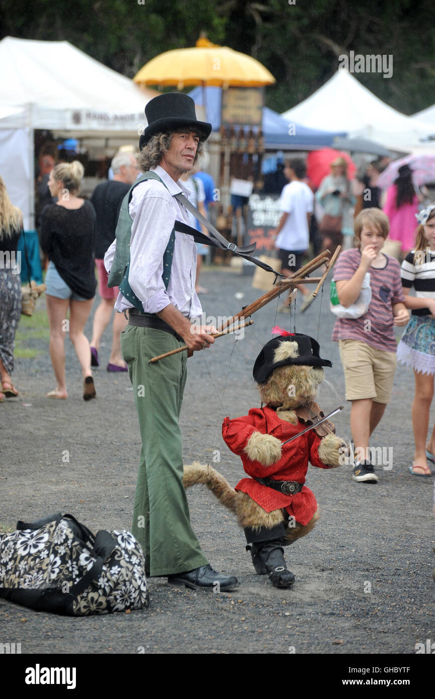 Puppeteer at Byron Bay Markets Australia Stock Photo