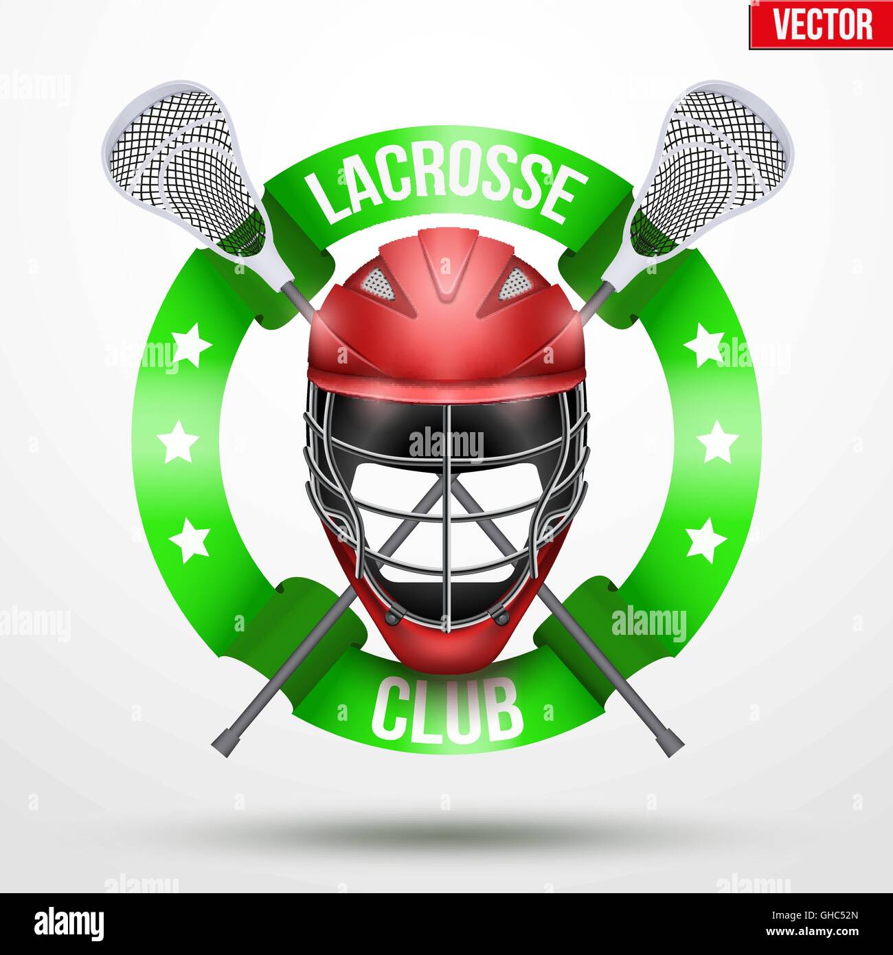 Lacrosse sticks and ball. Flat style Stock Vector