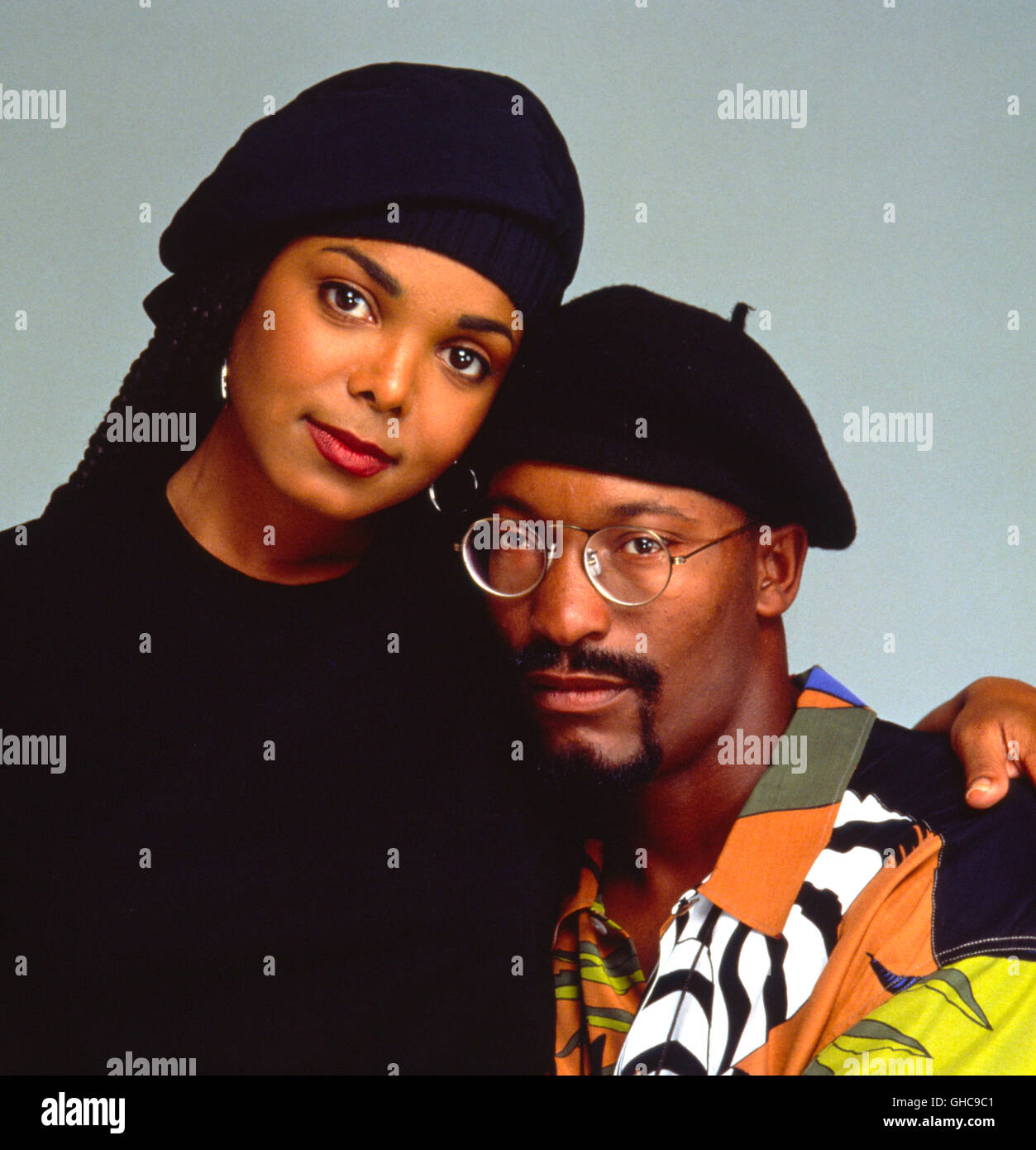POETIC JUSTICE USA 1993 JANET JACKSON and Director JOHN SINGLETON (Poetic Justice, 1993) Stock Photo