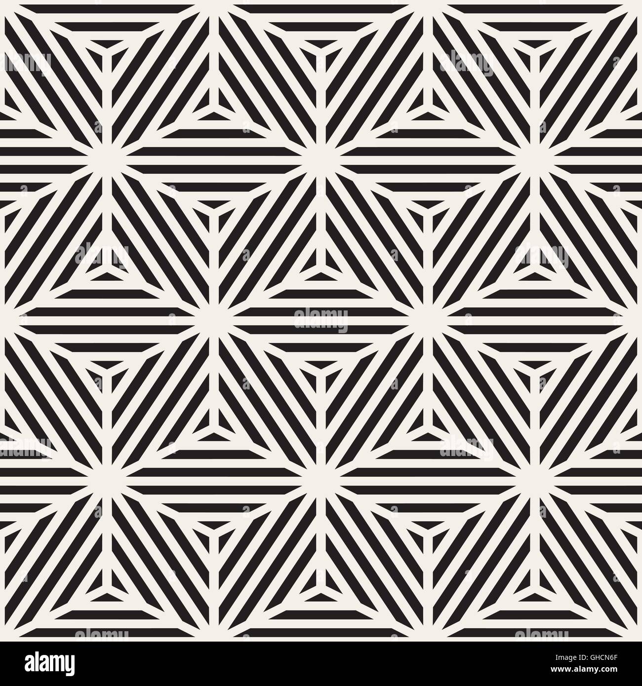 Vector Seamless Black And White Cube Lines Grid Pattern Stock Vector ...