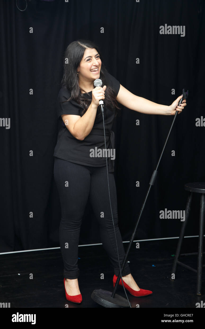 Australian comedienne Susie Youssef performs her stand-up show at Edinburgh Festival Fringe 2016 Stock Photo