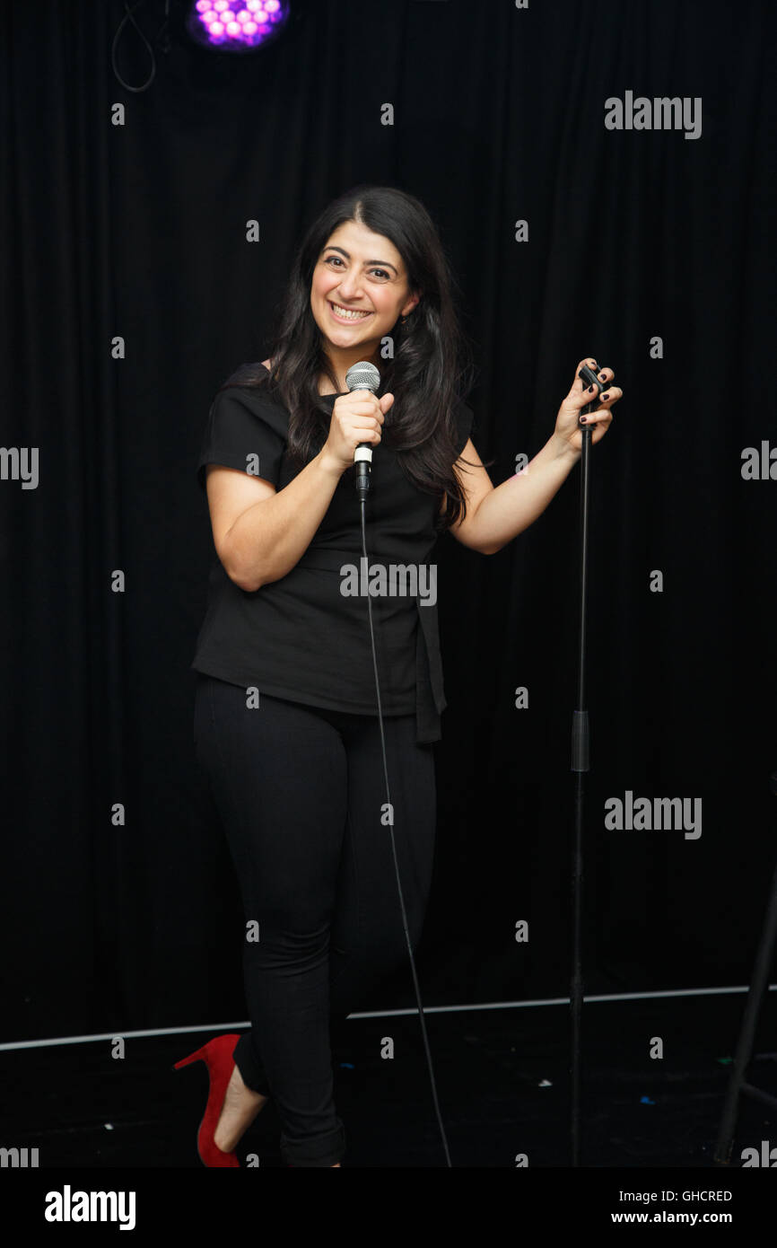 Australian comedienne Susie Youssef performs her stand-up show at Edinburgh Festival Fringe 2016 Stock Photo