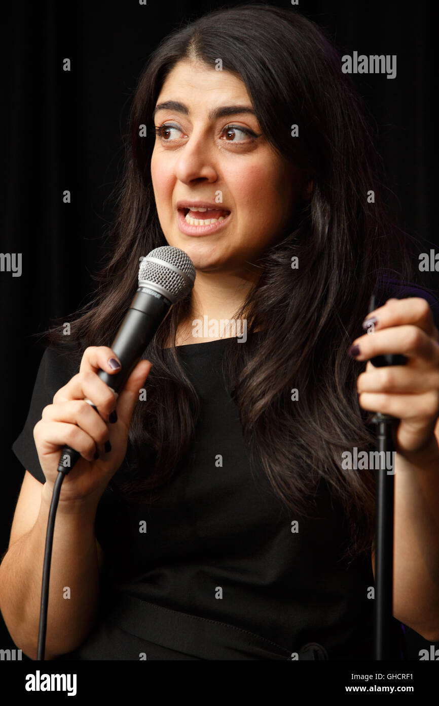 Australian comedienne Susie Youssef performs her stand-up show at Edinburgh Festival Fringe 2016 Stock Photo