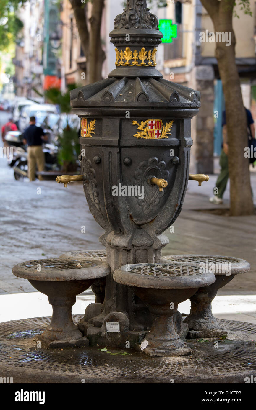 Nice street water tap from Barcelona of Spain Stock Photo - Alamy