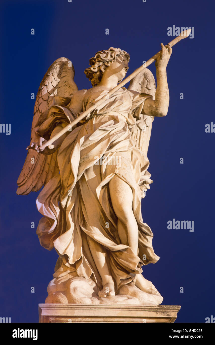 ROME, ITALY - MARCH 9, 2016: Angel with the Lance by Domenico Guidi ...