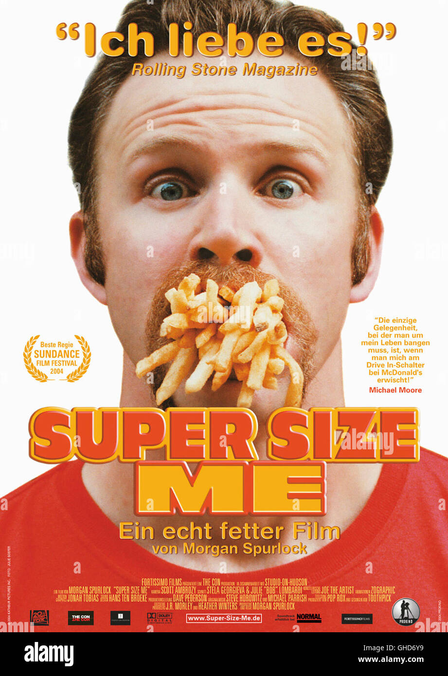 SUPER SIZE ME / Super Size Me USA 2004 / Morgan Spurlock Filmplakat Regie: Morgan Spurlock aka. Super Size Me Stock Photo