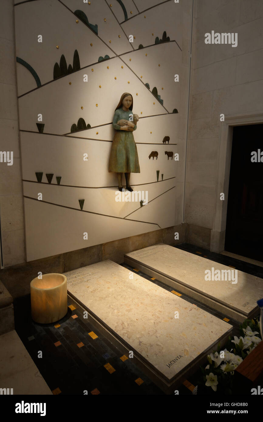 Portugal, Sanctuary of Fatima, the tombs of Jacinta and Lucia inside