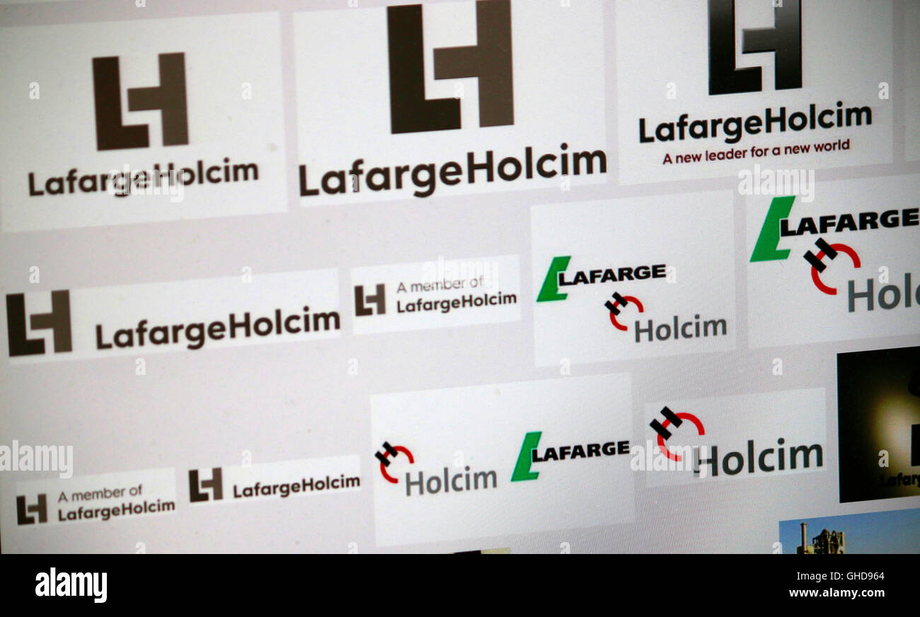 Loge der Marke "Lafarge Holcim", Berlin Stock Photo Alamy