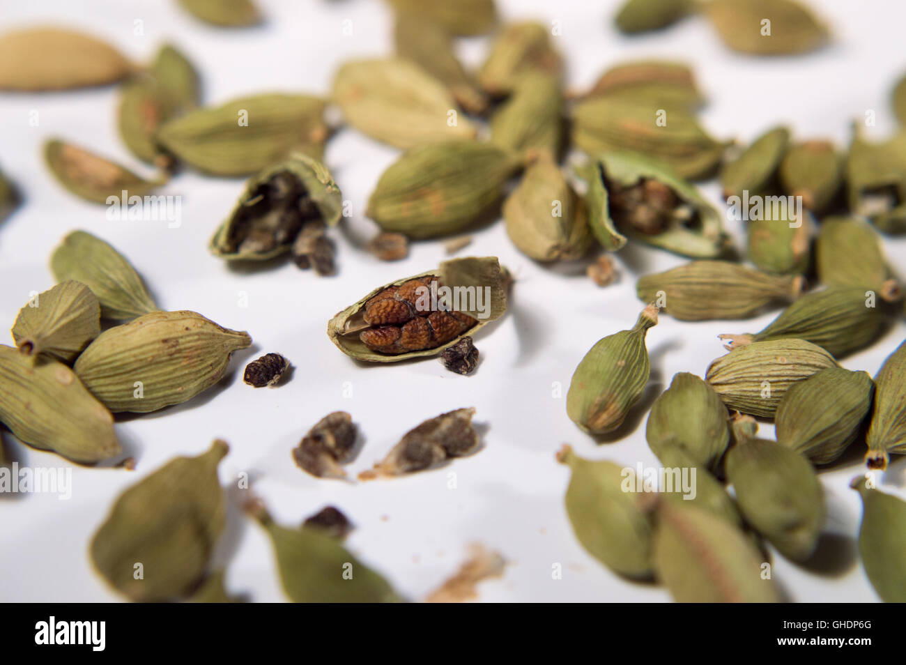 cardamom an cloves close up on a white background Stock Photo Alamy
