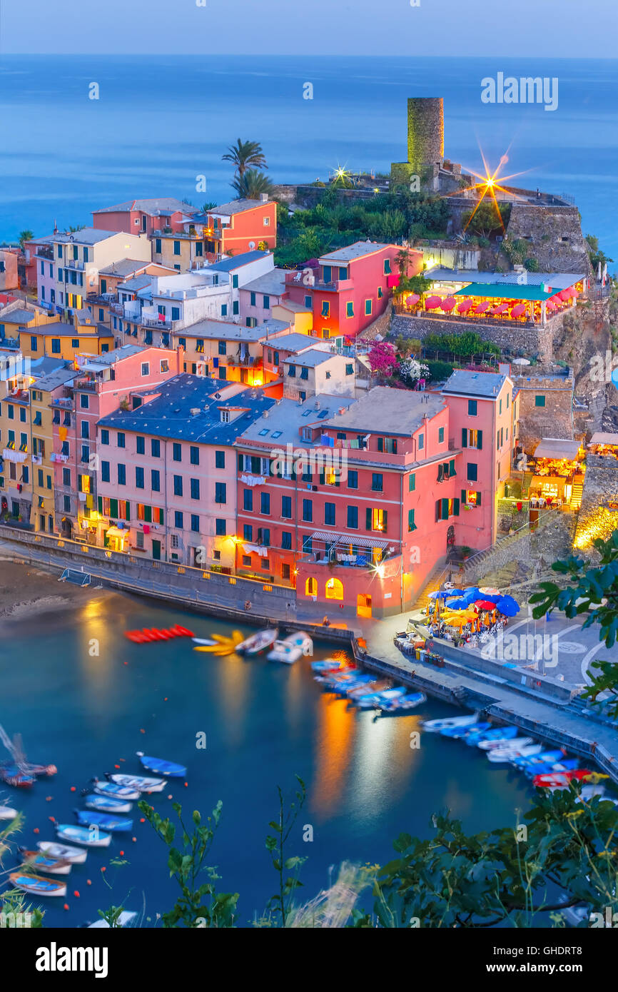 Night Vernazza Cinque Terre Liguria Italy Stock Photo Alamy