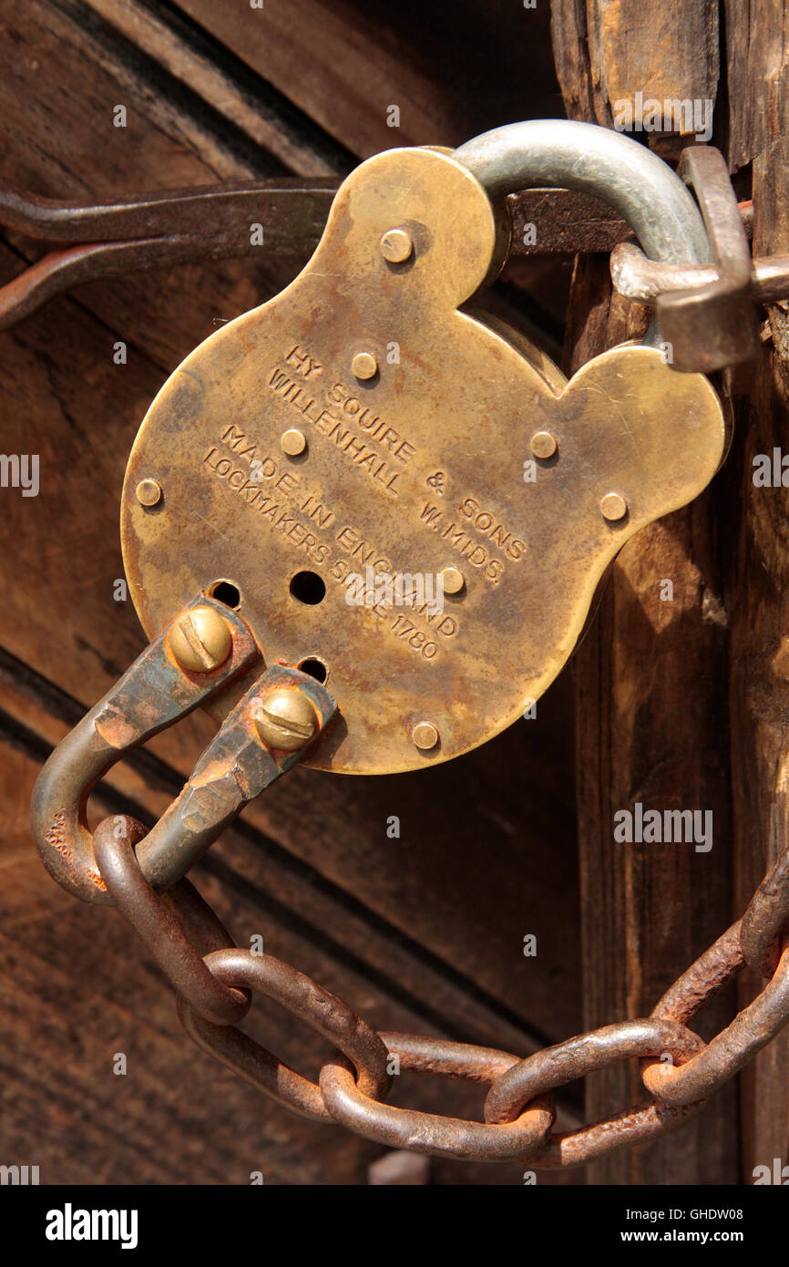 Antique Brass Lock Stock Photo Alamy