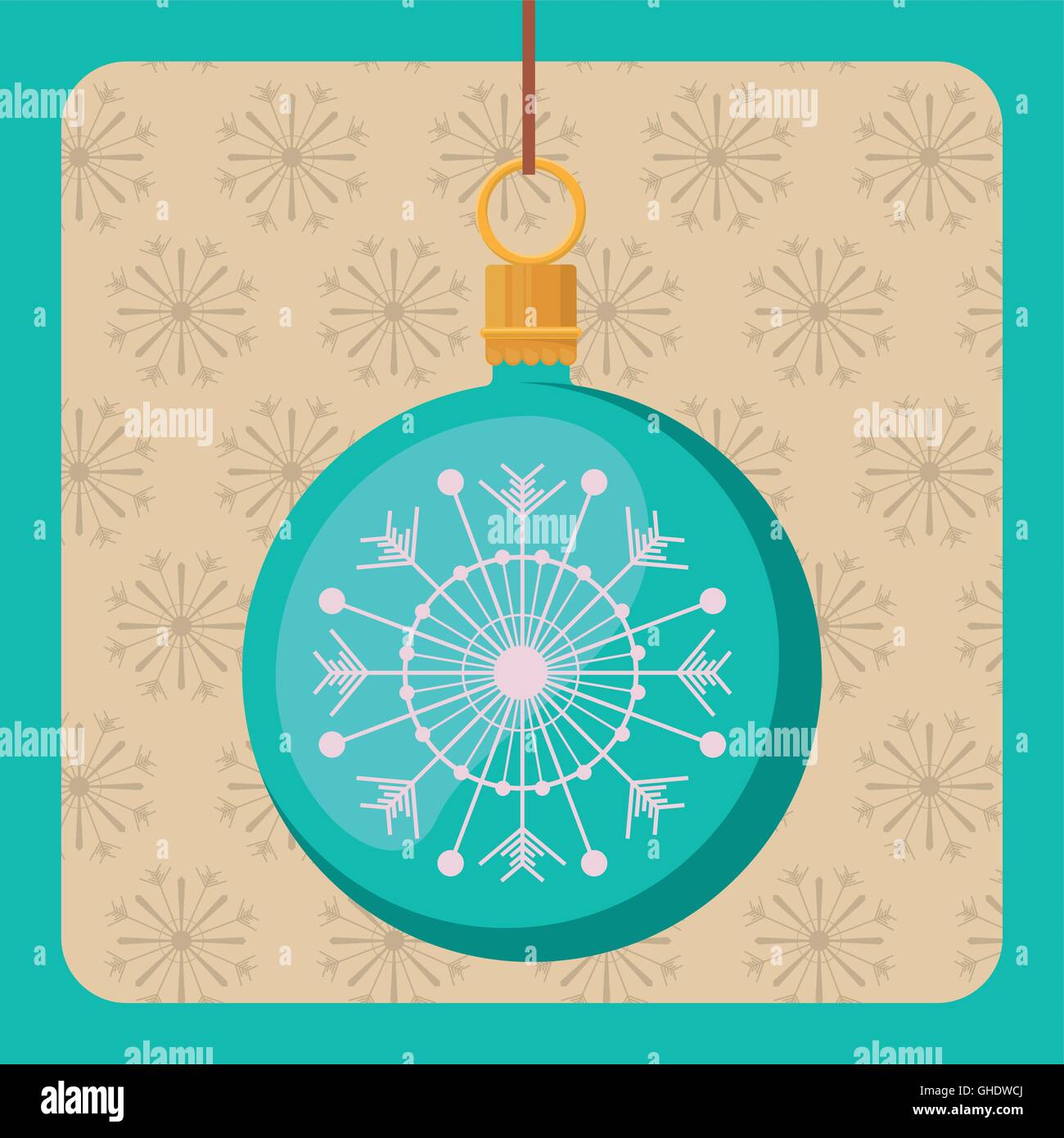 happy merry christmas ball hanging icon Stock Vector Image & Art - Alamy