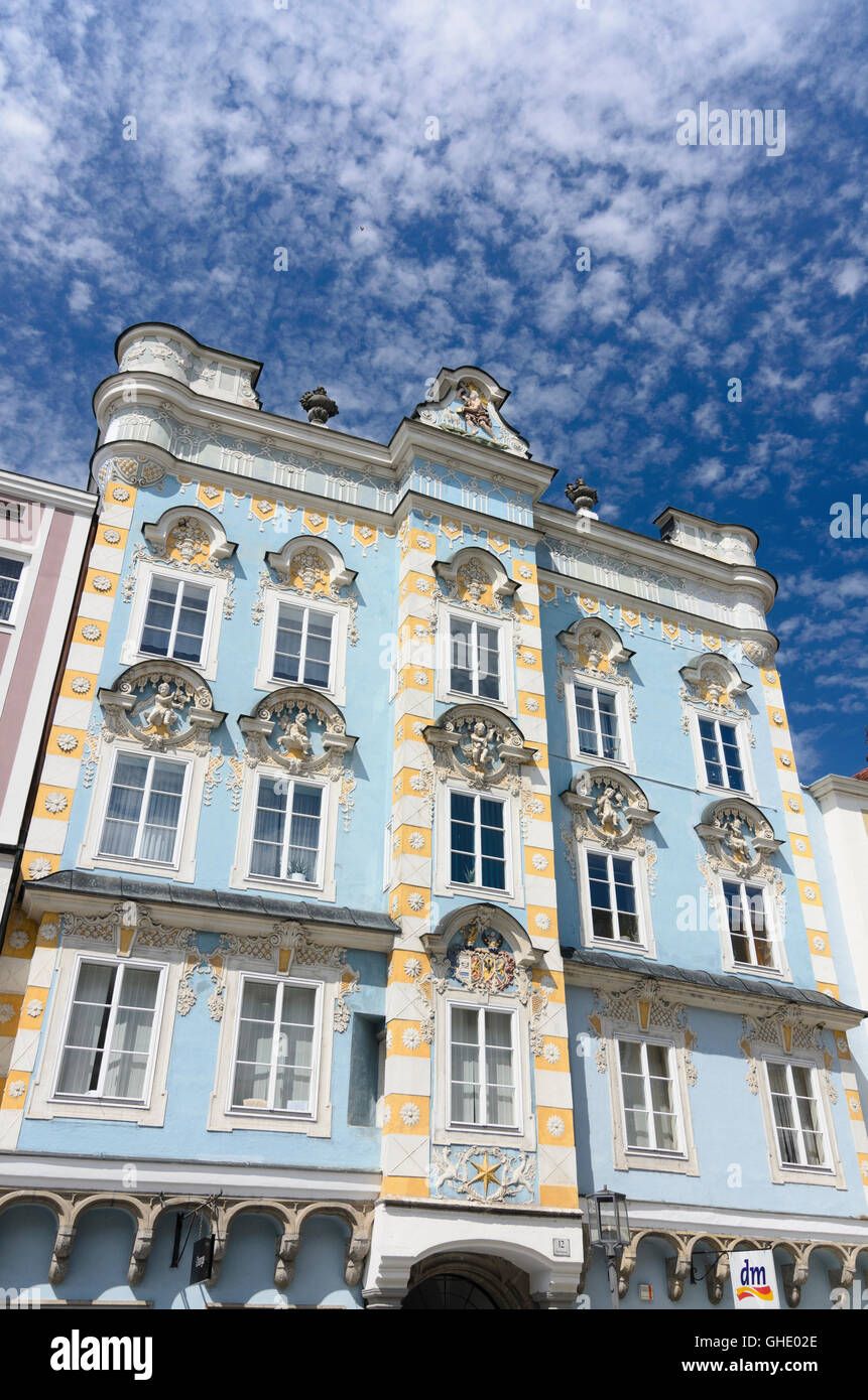 Steyr: house Sternhaus at Stadtplatz (town square), Austria, Oberösterreich, Upper Austria, Stock Photo