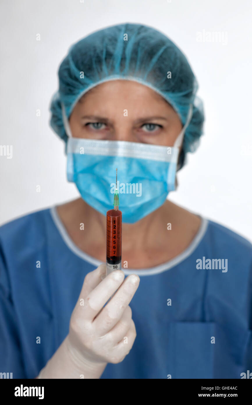 Hospital operating theatre nurse Stock Photo