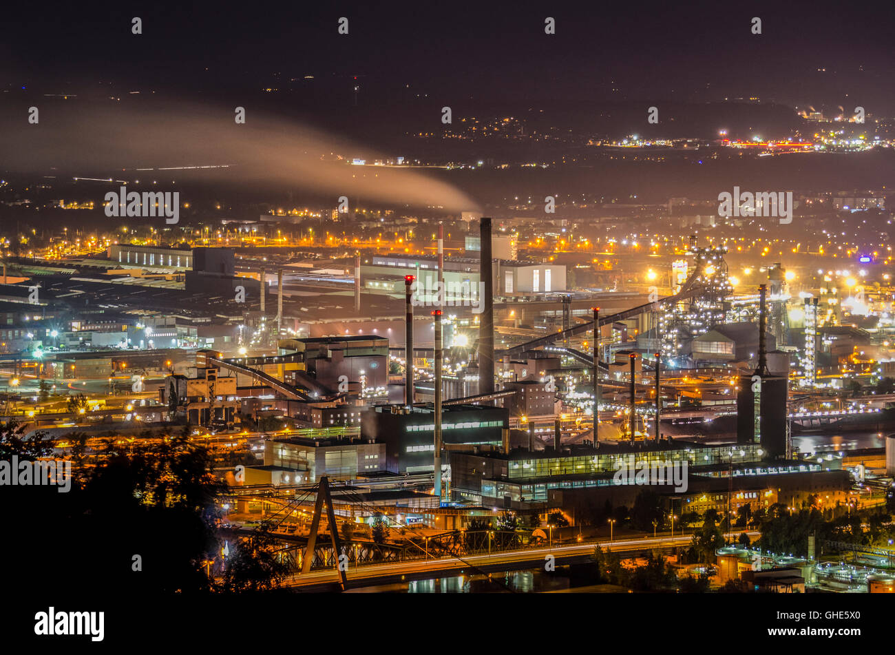Linz: premises of Voestalpine steelworks, Austria, Oberösterreich, Upper Austria, Zentralraum Stock Photo