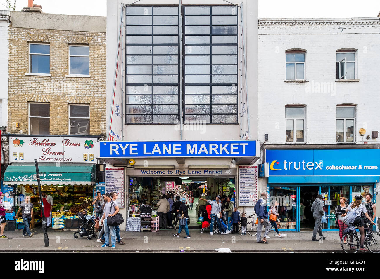 Rye Lane Market entrance, Rye Lane, Peckham Rye, South East London, UK