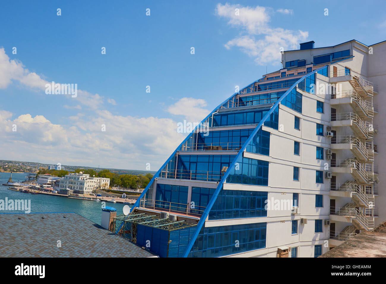 Luxury apartments by the Black sea Sevastopol Crimea Stock Photo
