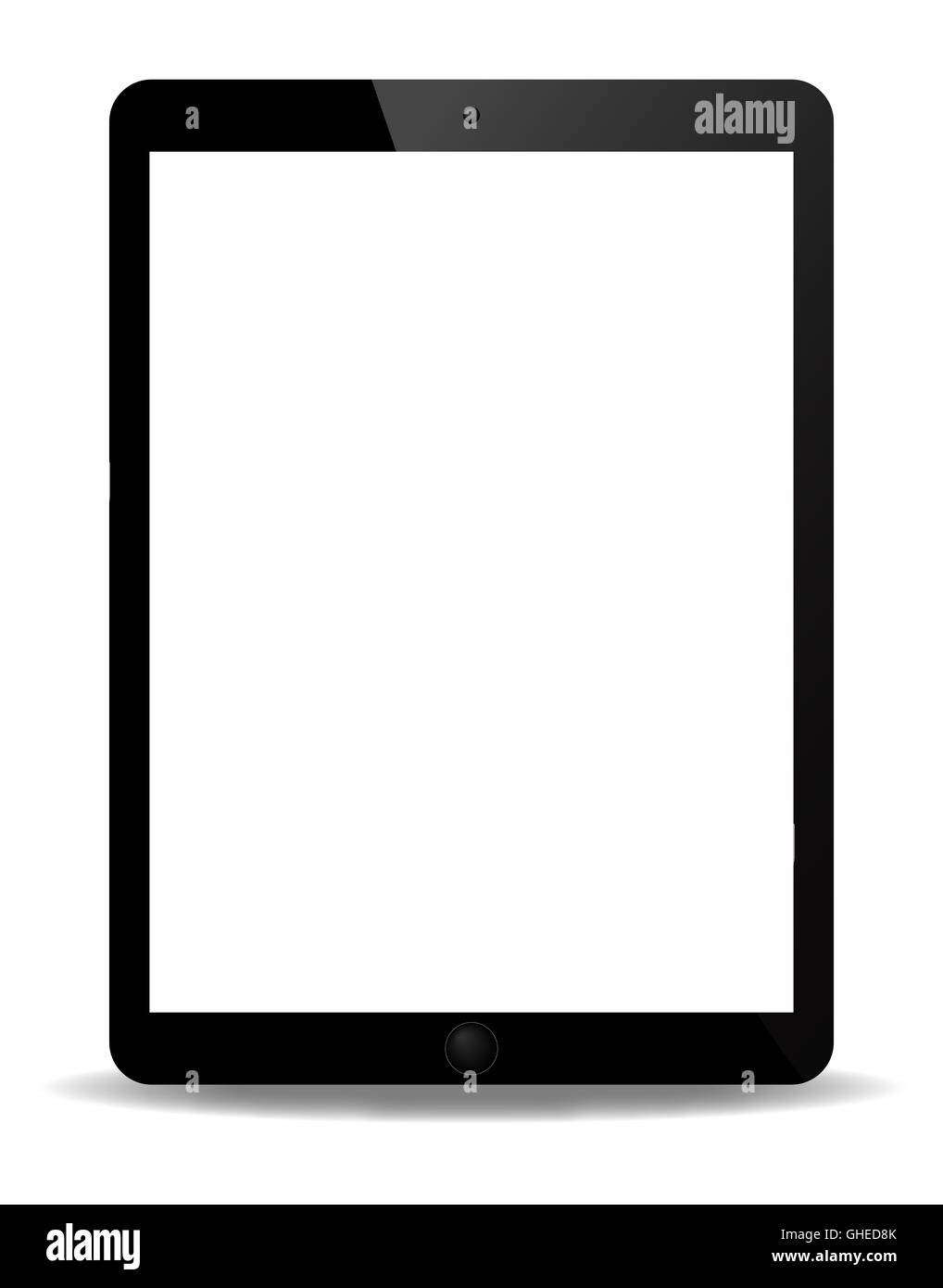 A realistic tablet screen isolated on a white background Stock Photo