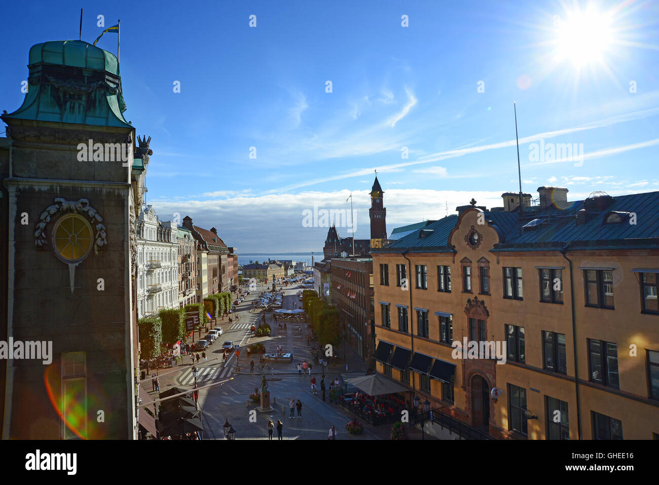 HELSINBORG, SWEDEN  July 19, 2016: View on the Swedish city Helsinborg located in the south Stock Photo