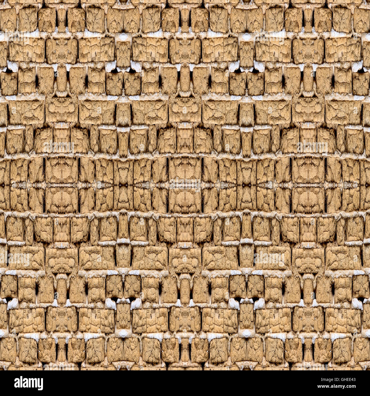 Seamless abstract architecture design for background, wallpaper, print or any use based on rustic wall of raw adobe bricks. Anti Stock Photo