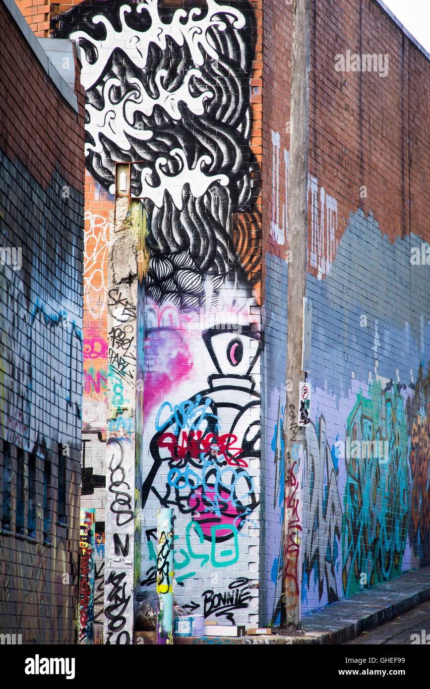 Graffiti and Street Art around Newtown on August 10, 2016, in Sydney