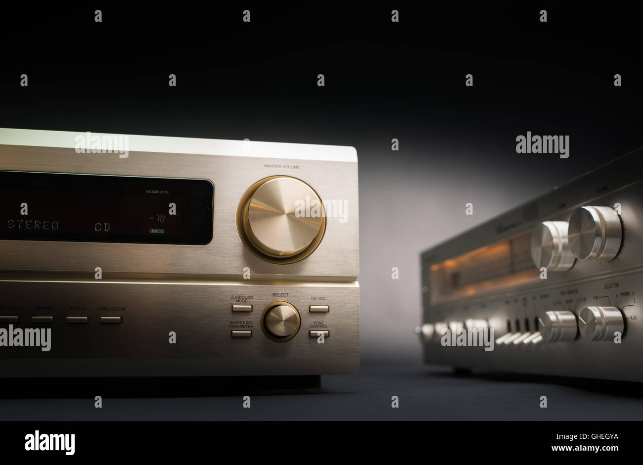 HiFi receivers in studio shot Stock Photo Alamy