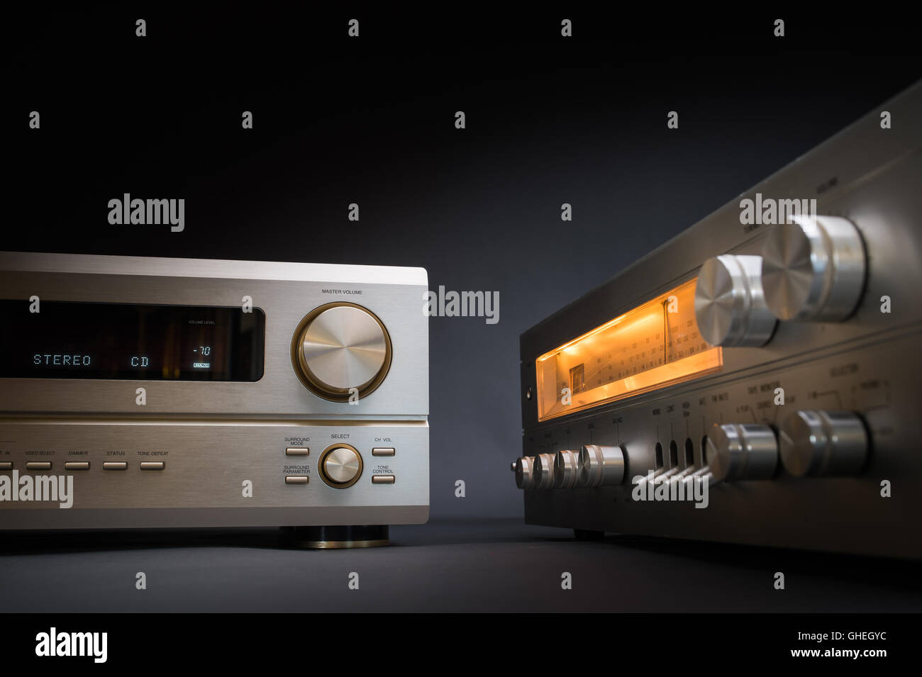 HiFi receivers in studio shot Stock Photo Alamy
