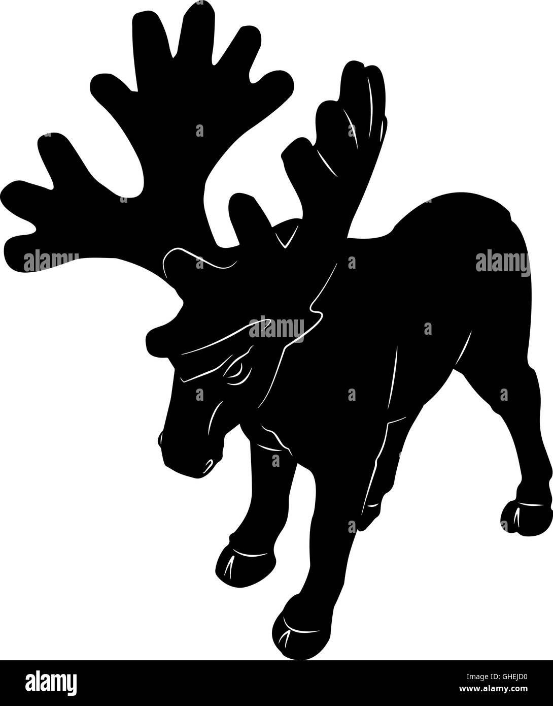 Stylized Moose vector illustration icon Stock Vector