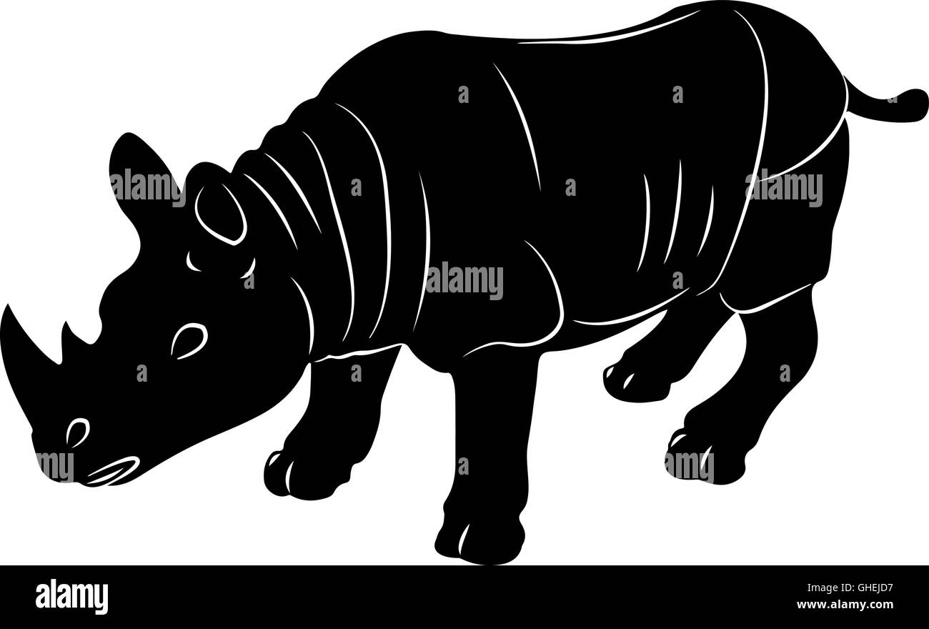 Rhino vector stylized illustration icon Stock Vector