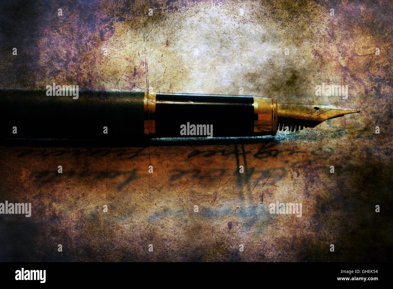 Fountain pen and old letter Stock Photo - Alamy