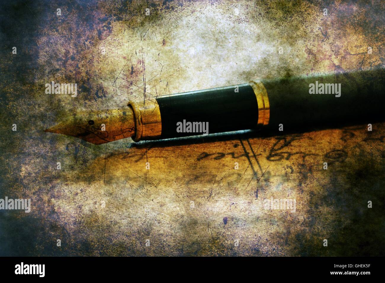 Fountain pen and old letter Stock Photo - Alamy