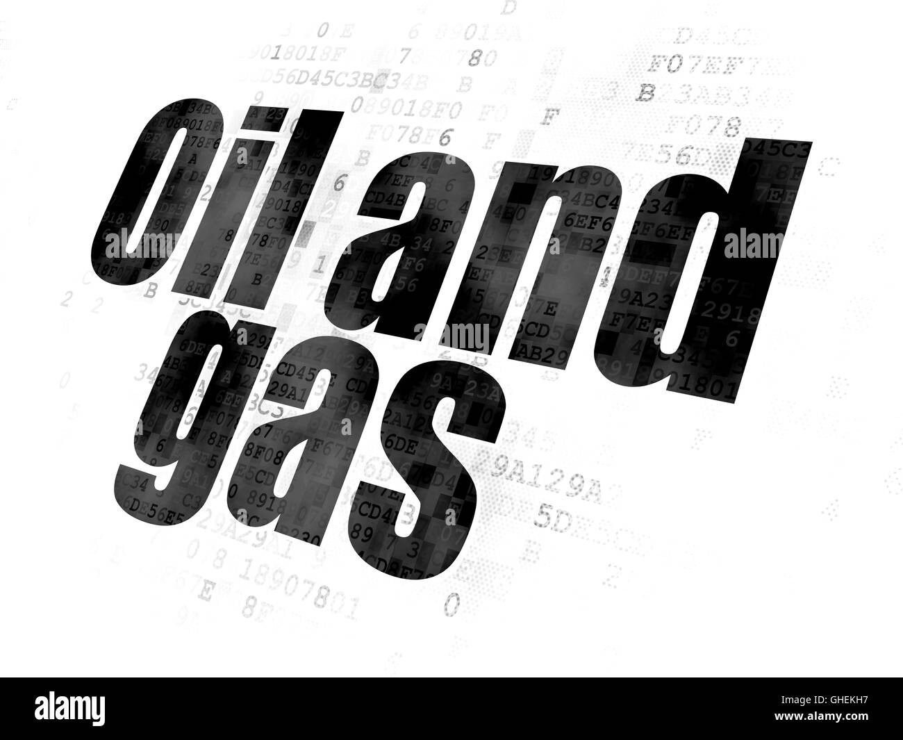 Industry concept: Oil and Gas on Digital background Stock Photo
