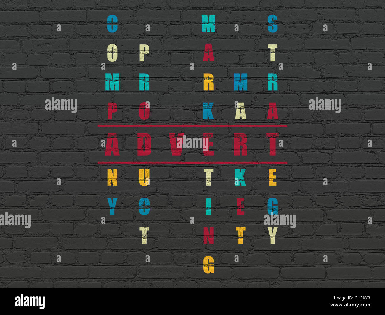 Marketing concept Advert in Crossword Puzzle Stock Photo Alamy