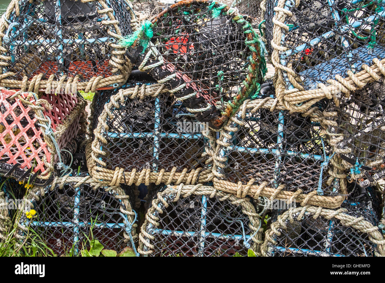 Lobster Pots, Cornwall Stock Photo Alamy