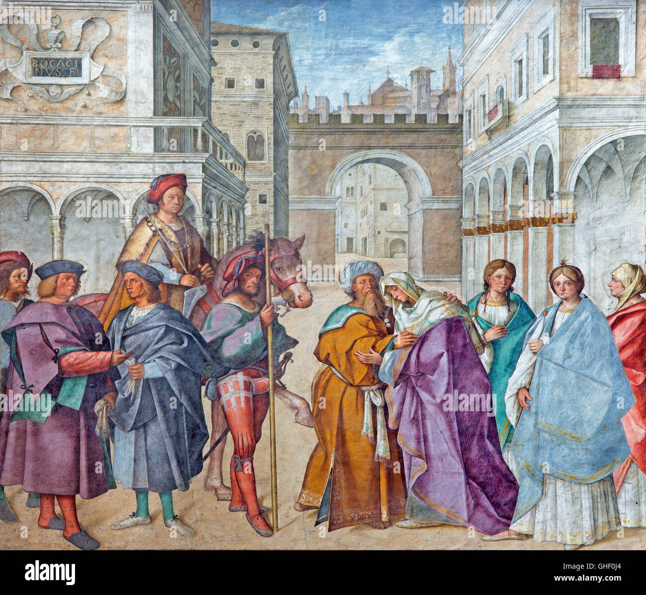 CREMONA, ITALY - MAY 25, 2016: The fresco of St. Joachim and St. Anne ...