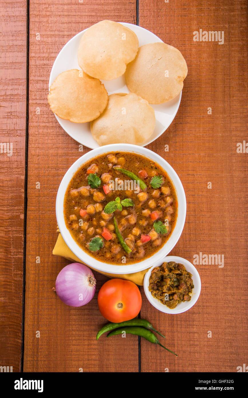 spicy chick peas also known as Chola Masala or Chana Masala or Chole