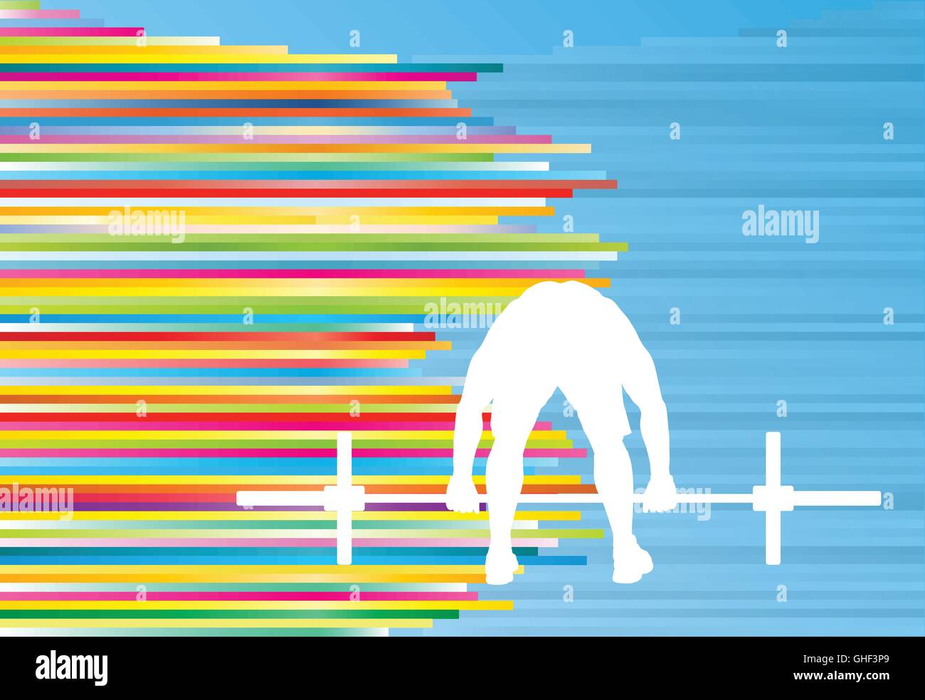 Man powerlifting barbell crossfit gym vector abstract background Stock ...