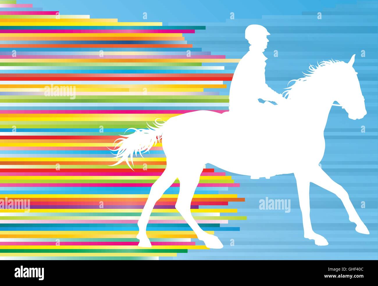 Equestrian sport horse jumping vector abstract illustration background ...