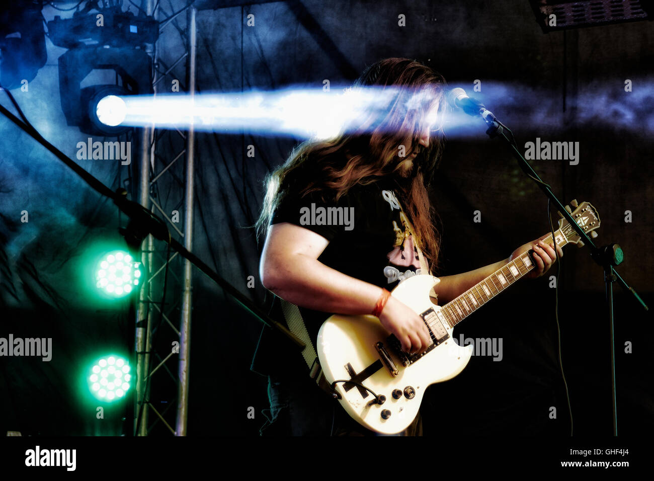 Performers on stage at Rock Music festival Stock Photo - Alamy