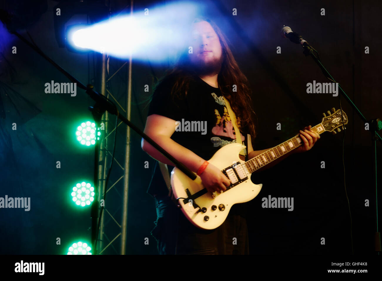 Performers on stage at Rock Music festival Stock Photo - Alamy