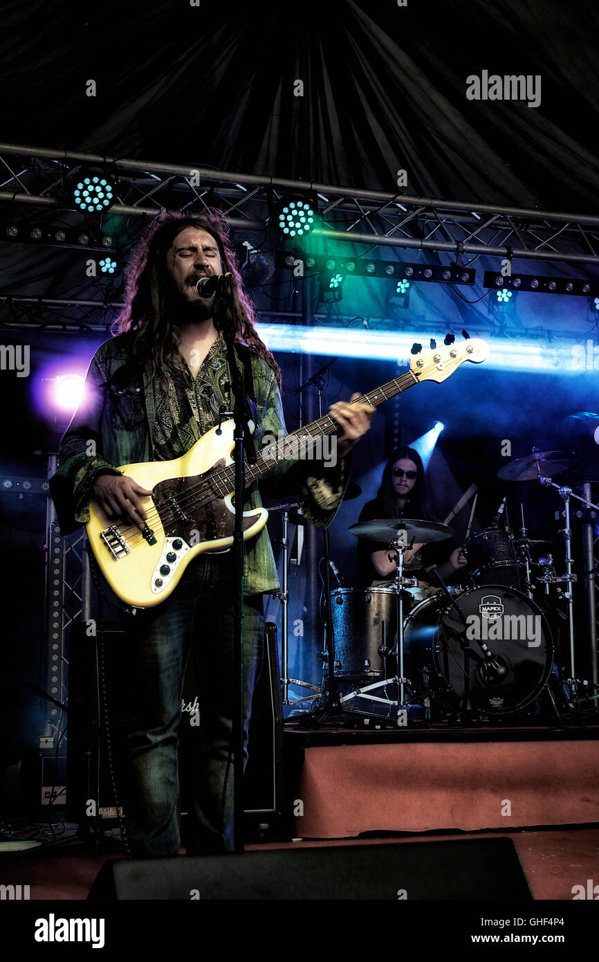 Performers on stage at Rock Music festival Stock Photo - Alamy