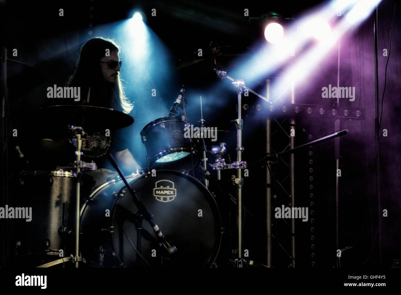 Performers on stage at Rock Music festival Stock Photo - Alamy