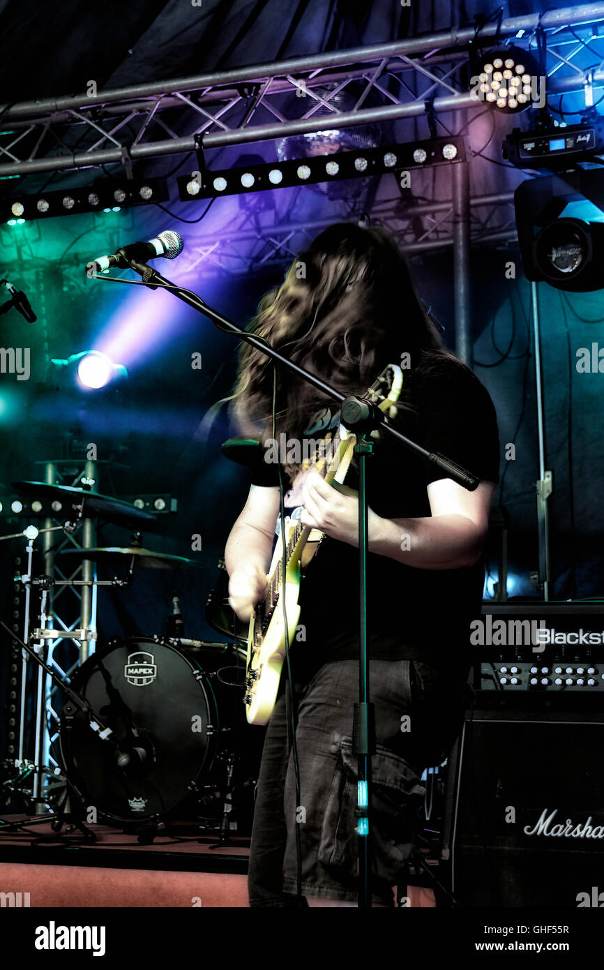 Performers on stage at Rock Music festival Stock Photo - Alamy