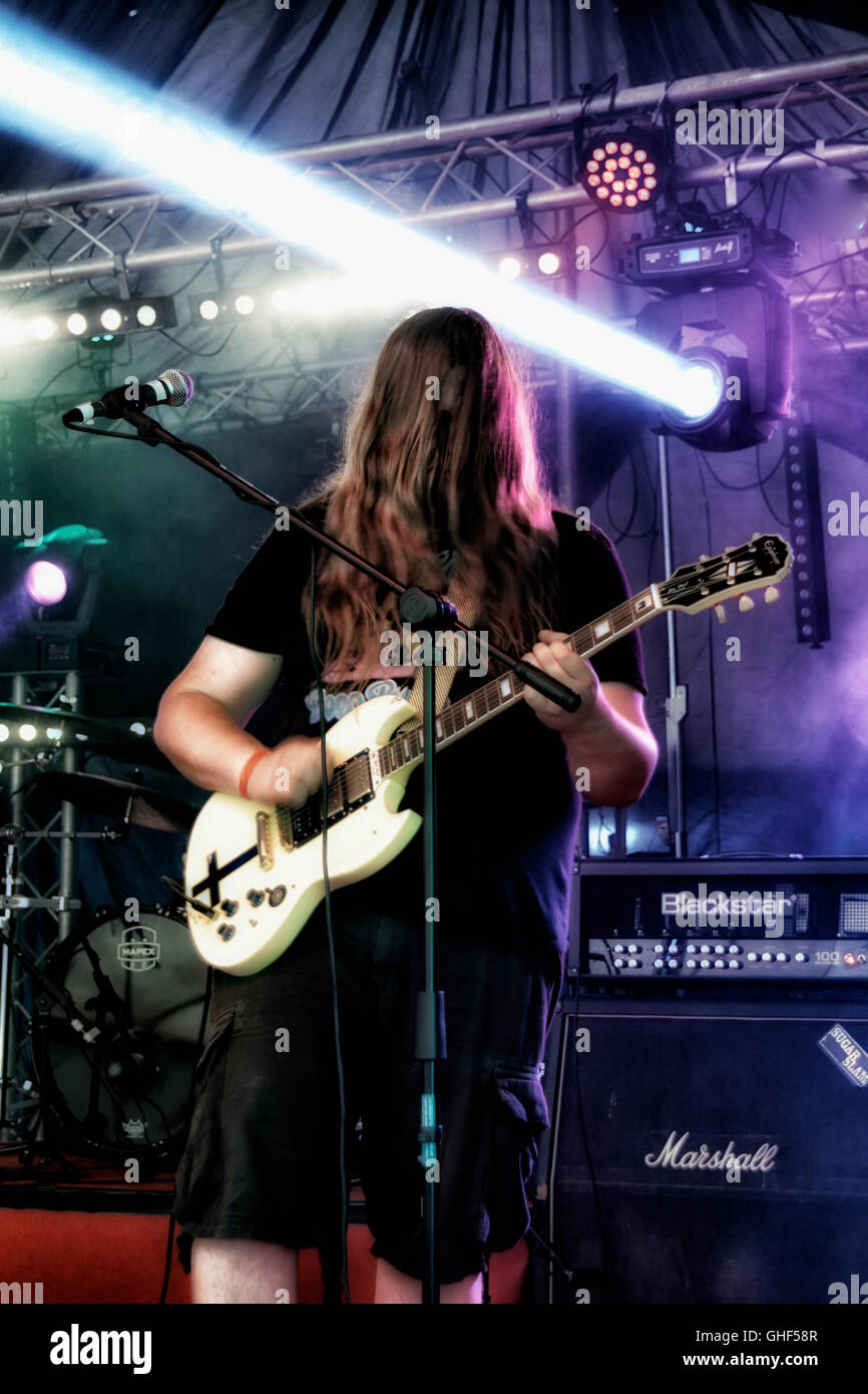 Performers on stage at Rock Music festival Stock Photo - Alamy
