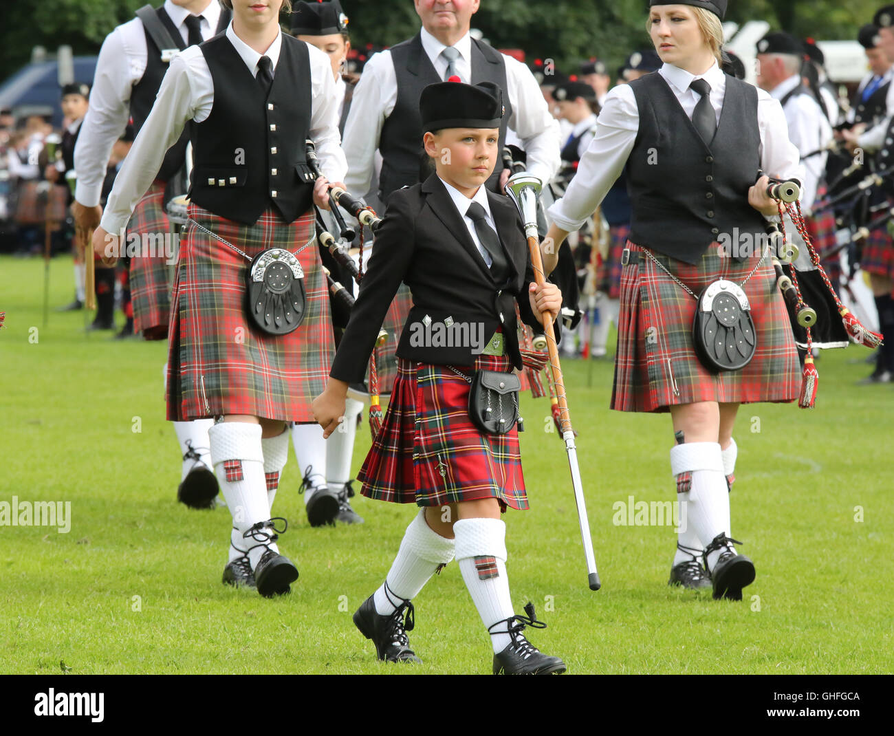 Kildoag Pipe Band in action at the Lisburn & Castlereagh City Council Pipe Band Championship 2016 Stock Photo