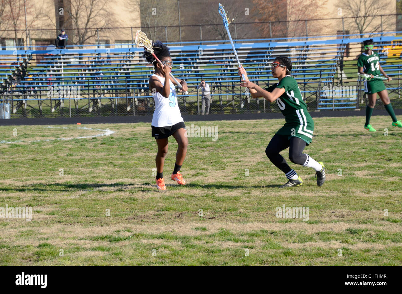 Girls high school lacrosse game Stock Photo Alamy