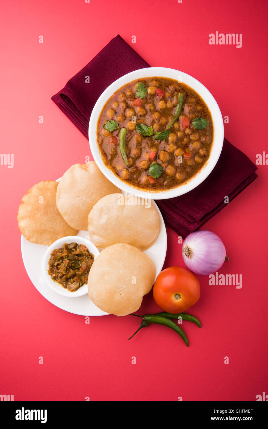 spicy chick peas also known as Chola Masala or Chana Masala or Chole