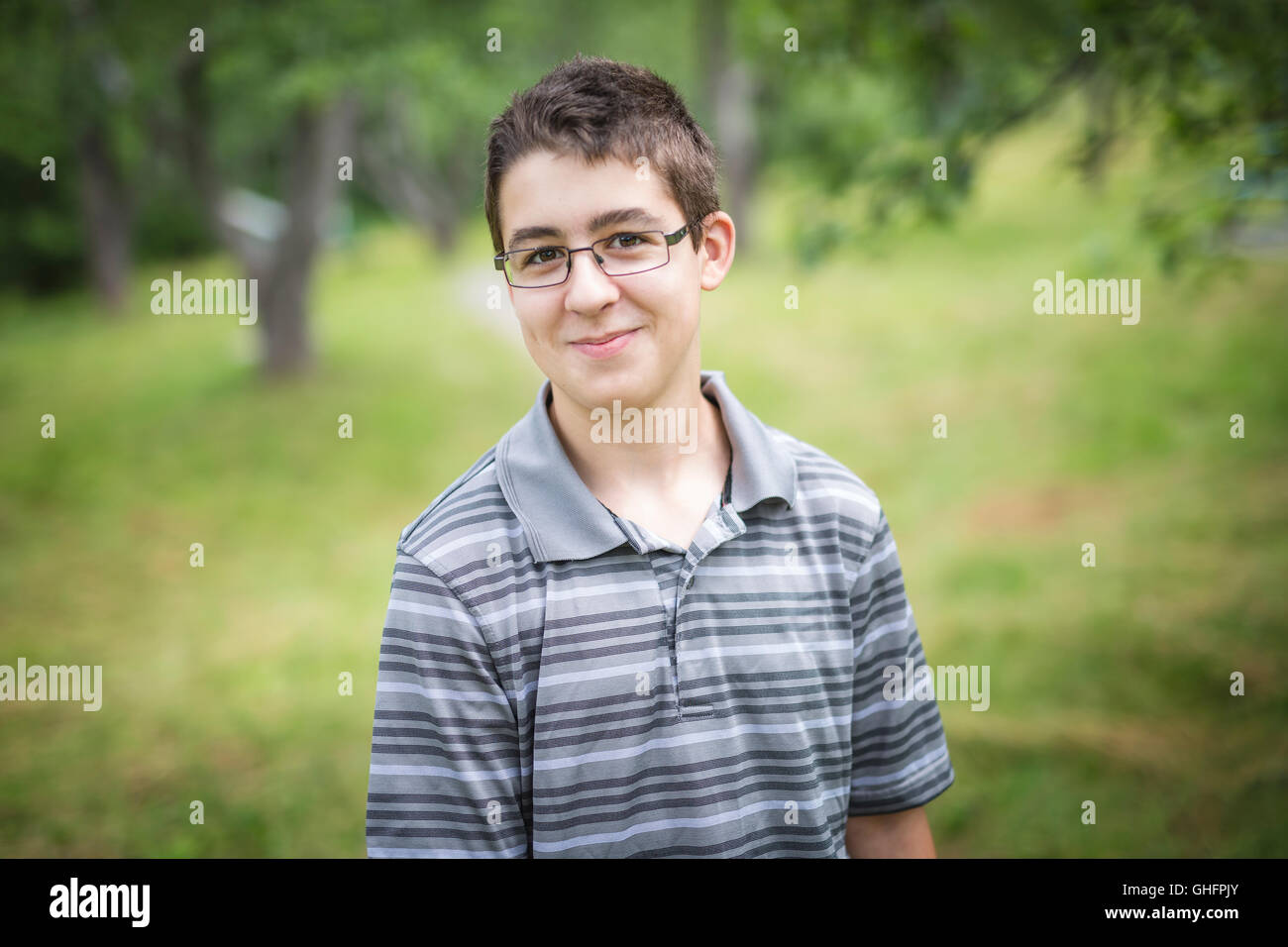 Smiling kid boy Teenage Stock Photo