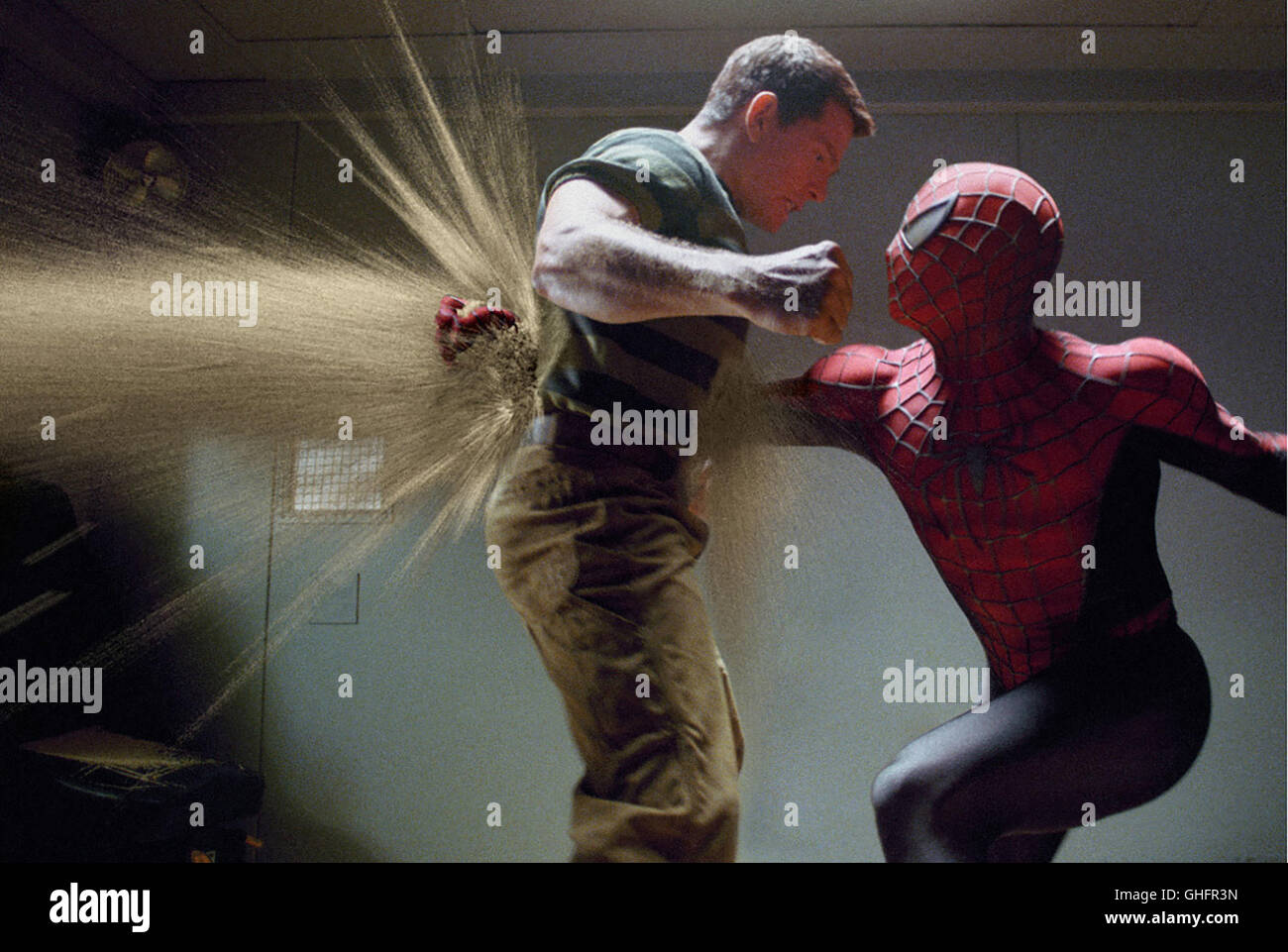 Spider-Man 3 / Flint Marko alias Sandman (THOMAS HADEN CHURCH) and Spider-Man (TOBEY MAGUIRE) Regie: Sam Raimi aka. Spider-Man 3 Stock Photo