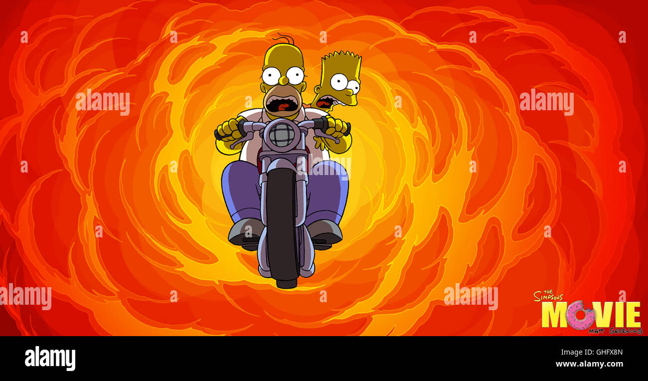 Die Simpsons - Der Film / HOMER and BART SIMPSON Regie: David Silverman aka. The Simpsons Movie Stock Photo